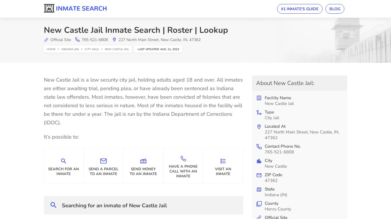 New Castle Jail Inmate Search | Roster | Lookup
