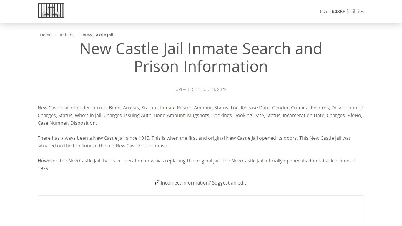 New Castle Jail Inmate Search, Visitation, Phone no ...