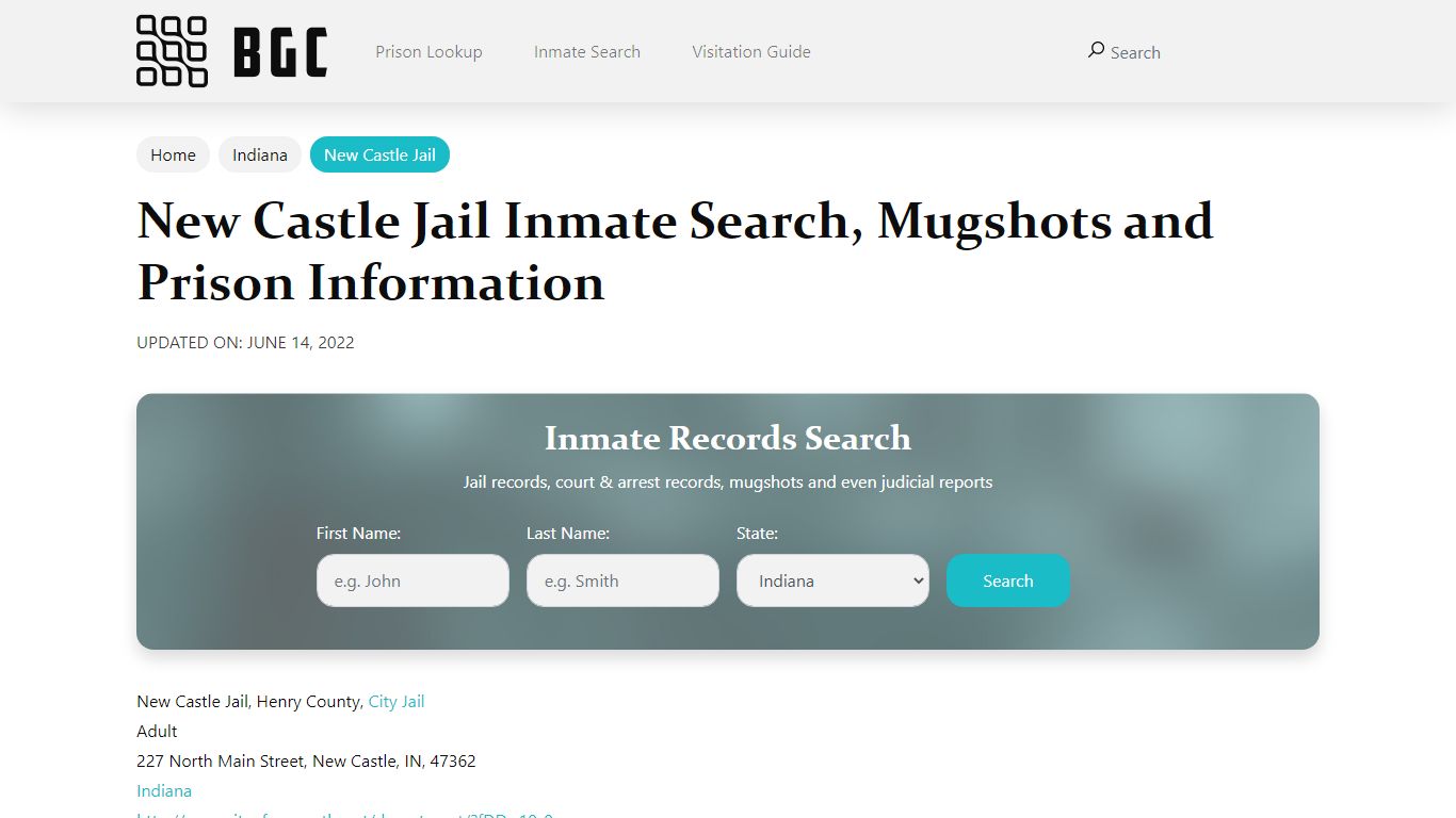 New Castle Jail Inmate Search, Mugshots, Visitation, Phone ...