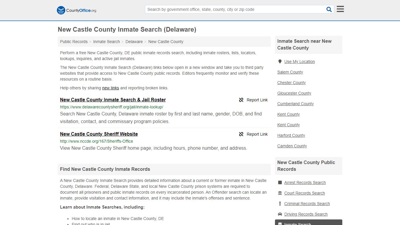 Inmate Search - New Castle County, DE (Inmate Rosters ...
